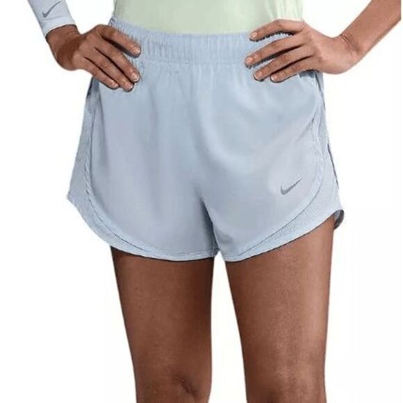 Nike Women's Dri-FIT Tempo Mid-Rise Brief-Lined Running Shorts M Blue Tint Color - Picture 1 of 9
